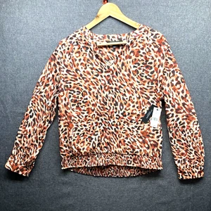 Liverpool Women's Long Sleeve Woven Blouse with Smocked Waistband Size L - Picture 1 of 8