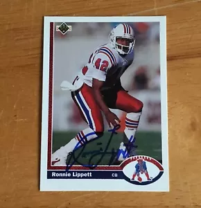 Ronnie Lippett NE Patriots signed Autogramm 1991 Upper Deck Football Karte - Bild 1 von 2