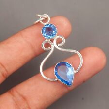 Wedding Gift For Her Unknown Silver Plated Natural Tanzanite Pendant Band