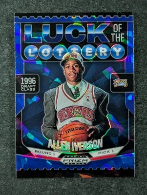 2024-25 Panini Prizm Black ALLEN IVERSON 40/125 Blue Ice Luck Of The Lottery #1 - Image 1 of 3