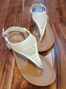 Ana flache Damen-Sandalen weiß Schweizer T-Riemen 7 - Bild 1 von 6