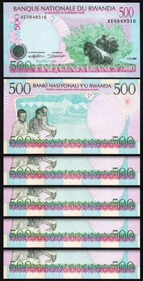 Rwanda 500 Francs 1998, UNC, 5 Pcs LOT, Consecutive, P-26 - Image 1 of 4