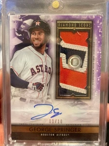 2019 Topps DIAMOND ICONS George Springer Autographed Jumbo Patch Card  01/10 - Picture 1 of 12