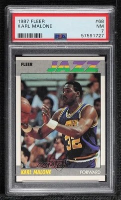 1987-88 Fleer Karl Malone #68 PSA 7 HOF - Image 1 of 2