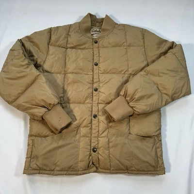 Cabela’s Quilted Tan Bomber Jacket Men’s Small  - Image 1 of 4