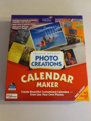 Creative Wonders Photo Creations: Calendar Maker Software Vintage Untested - Image 1 of 3