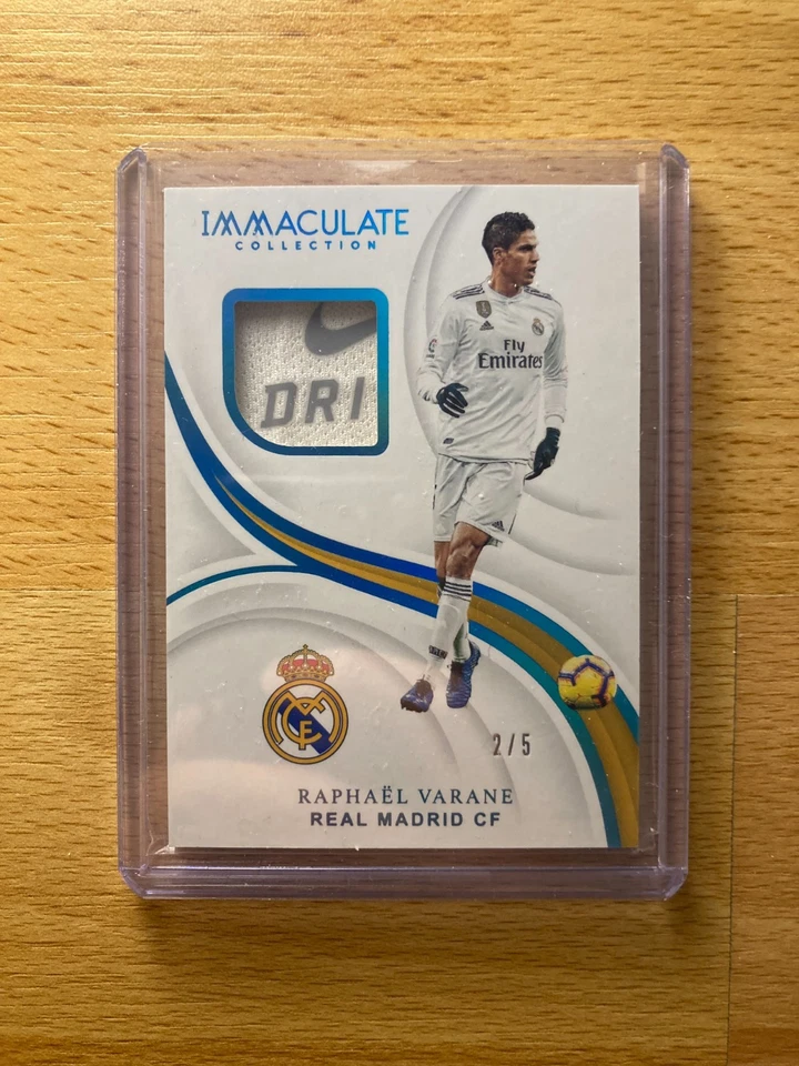 2019 Panini Immaculate Raphaël Varane Real Madrid /5 Patch Nike Player Worn - Image 1 of 1