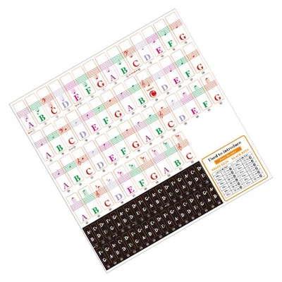PVC Piano Stickers Music Note Keyboard Labels for 49/61/76/88 Keys - image 1 of 4
