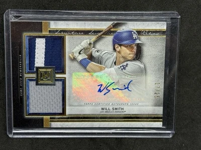 2020 Topps Museum Collection Will Smith Auto Dual Game Used Jersey 17/25 Dodgers - Image 1 of 2