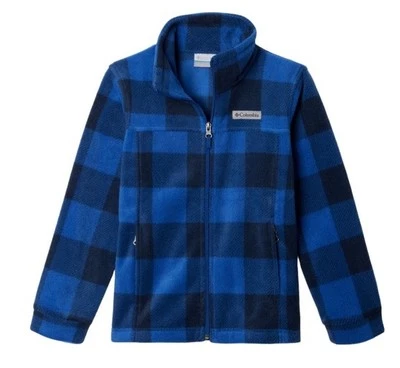 Columbia Boys Blue Check zing lll Fleece Jacket Size Youth Small (8) Brand New‼️ - Image 1 of 4