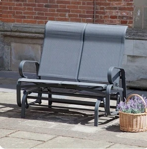 HAVANA DOUBLE GLIDER CHAIR IN CHARCOAL GREY - Picture 1 of 13