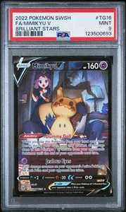 2022 Pokemon Schwert & Schild Brilliant Stars #TG16 Full Art / Mimikyu V PSA 9 - Bild 1 von 2