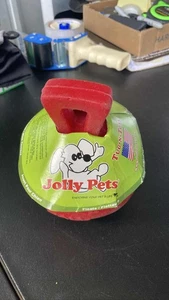 Jolly Pets Tug-N-Toss Heavy Duty Dog Toy Ball w/ Handle Red Floats - Picture 1 of 3