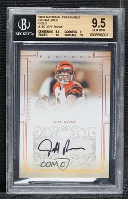 2007 Playoff National Treasures Gold Signatures /49 Jeff Rowe Rookie Auto RC - Image 1 of 2