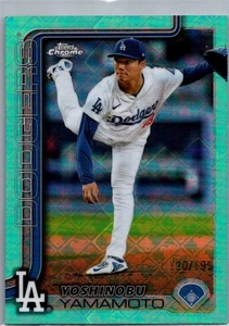 2025 Topps Chrome Logofractor Edition #179 Yoshinobu Yamamoto Aqua #/199 - Imagen 1 de 2
