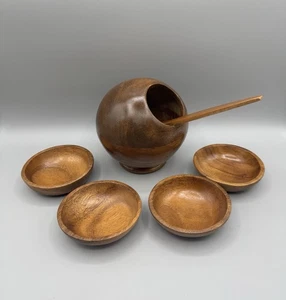 Plato de caramelo de nuez de madera estilo Hellerware 6 piezas orbe esfera juego de tazones para servir de colección - Imagen 1 de 7