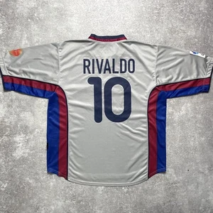 Rivaldo Barcelona 00/01 Away Jersey #10 XL Shirt Free Shipping From JPN - Picture 1 of 18