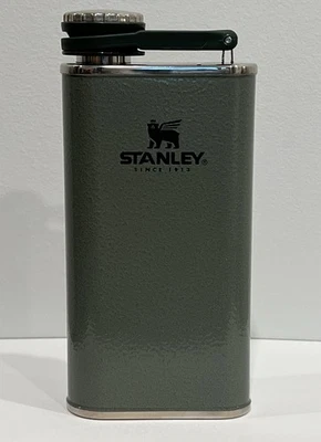 Frasco clásico de acero inoxidable Stanley boca ancha fácil llenado a prueba de fugas verde 8 oz Foto 1 de 4