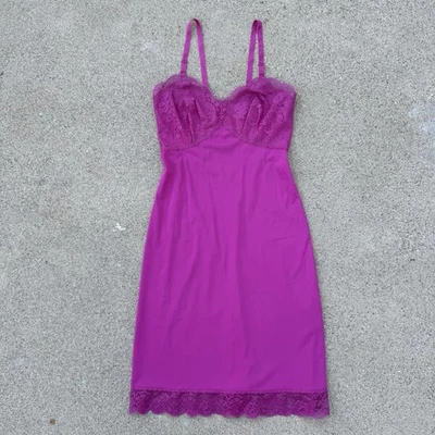 Vintage Artemis Pink Nightgown size 34 lace nylon sleepwear 1960s - Image 1 of 4