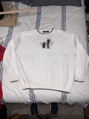 Pinnacle vintage golf sweater cream size XL made in the USA - Image 1 of 4