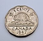 Pièce de 5 cents variété de points Canada 1947