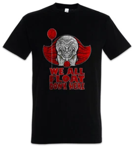 T-shirt uomo We All Float Down Here Movie It Horror Clown Pennywise Stephen Es - Foto 1 di 2