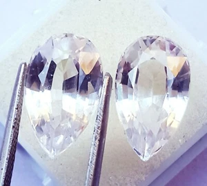 Natürlicher weißer Saphir 8 bis 10 kt zertifiziert Paar lose Edelsteine ~ kostenloses Geschenk RW09 - Bild 1 von 9