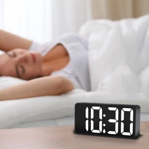 Compact Digital Alarm Clock with USB Charging Port, 0-100% Brightness Dimmer - Picture 1 of 12