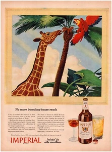 Druckanzeige Imperial Whiskey 1943 Giraffe Papagei ganzseitige Zeitschrift 10,5"x13,5" - Bild 1 von 1