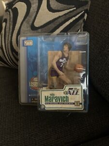 Figurine classique Pete Maravich NBA Legends Series1 Jazz Hardwood McFarlane neuve LSU