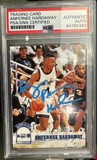 ANFERNEE HARDAWAY 1994 SELECT ROOKIE CARD # 380 ON CARD AUTO PSA/DNA CERTIFIED