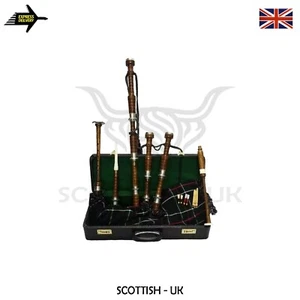 Full-Size Scottish Highland Dudelsack mit Silbermontierungen & Tutorenbuch - Bild 1 von 1
