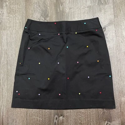 Rafaella Petites Mujer Línea A Falda Mini Negra Colorida Lunares Cremallera Talla 4 P Foto 1 de 4