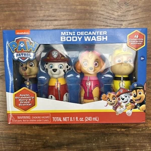 Paw Patrol 4 Mini-Dekanterflaschen mit Sammelfiguren Body Wash Set - Neu - Bild 1 von 8
