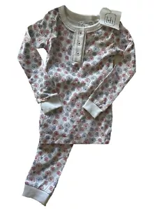 Lila and Hayes Boutique Girls 4T PJ 2 Piece Pajamas Red Blue Silver Fireworks - Picture 1 of 8