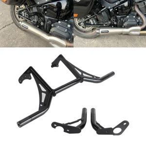 Front & Rear Highway Engine Guard Crash Bar For Softail 18-24 Street Bob Fat Bob - Picture 1 of 9