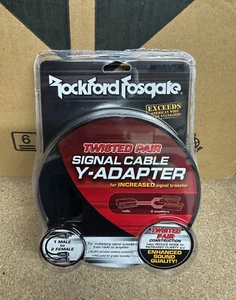 Rockford Fosgate Car RCA Phono Y-Adaptor Cable Twisted 1Male to 2Female PC-OFC - Picture 1 of 2