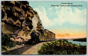 Postcard Texas TX Sunset Route Passenger Train Under Hanging Rock - Picture 1 of 2