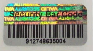 100 - 1000 SBC Security Barcode Tamper Proof Product Protection Hologram Sticker - Picture 1 of 6