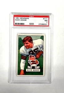 Bowman Alex Agase 1951 #111 PSA casi nuevo 7 Cleveland Browns - Imagen 1 de 3