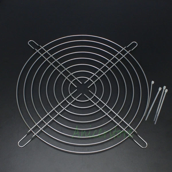 Fan Grill Protective Finger Guard Steel Mesh w/ Cable Ties For 200mm AC CASE Fan - Image 1 of 4