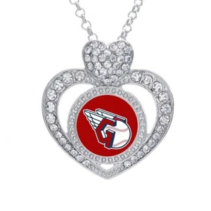 Cleveland Guardians 2024 Womens CZ Pendant And Sterling Silver Necklace D21 - Picture 1 of 5