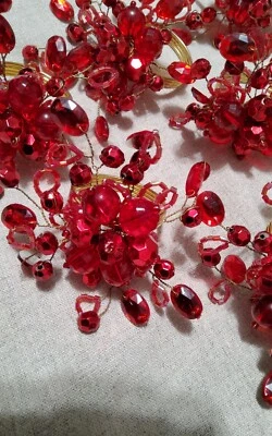 Juego de 8 servilleteros con cuentas estilo floral artesanales Penguin Home |Cuentas en... Foto 1 de 4