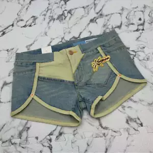Pantalones cortos de mezclilla vintage blanqueados Azzure para mujer nuevos con etiquetas - Imagen 1 de 6