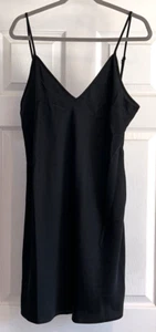 A New Day Knee Length V-Neck Slip Dress - SZ XL BLACK NWT - Picture 1 of 4