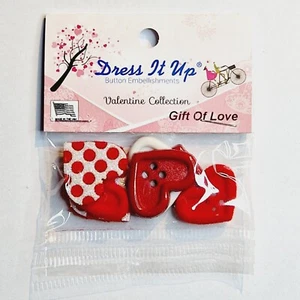 Dress It Up Novelty Buttons - Gift Of Love - Crafts, Jewellery, Cake Making - Picture 1 of 2