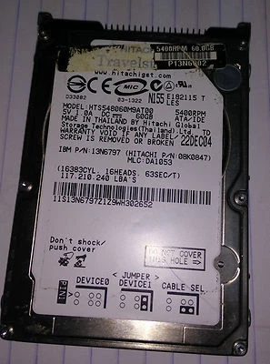 2x IBM 13N6802 13N6797 08K0847 60GB 5400 RPM 2.5" Laptop IDE Hard Disk Drives - Image 1 of 2