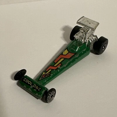 Coche dragster diecast vintage 1975 Mattel Hot Wheels verde "Cool One" Foto 1 de 4