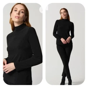 Joseph Ribkoff Black Silky Knit Long Sleeve Mock Neck Sweater Top Size 8 NWT - Picture 1 of 11