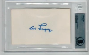 Al Lopez Indians Dodgers HOF signed 3x5 Index Card Beckett BAS Slabbed auto d 05 - Picture 1 of 1